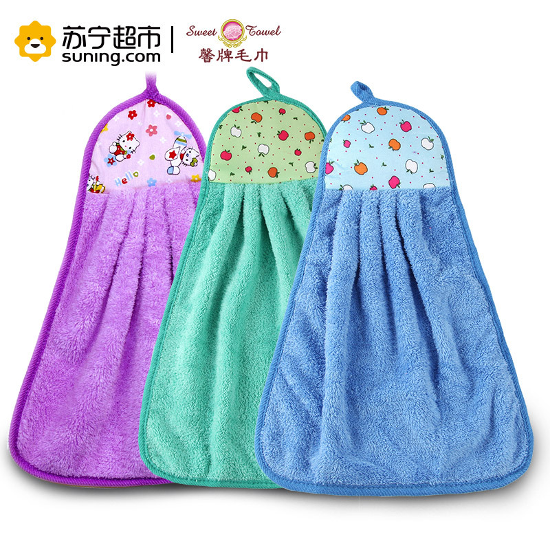 馨牌 卡哇伊擦手巾 加厚加大强吸水柔软舒适擦手巾 28*38cm 绿色
