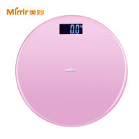 美妙(Mimir)健康秤 MD-07 粉色圆形称 钢化玻璃面板 LCD显示屏 夜视功能 体重秤 电子秤
