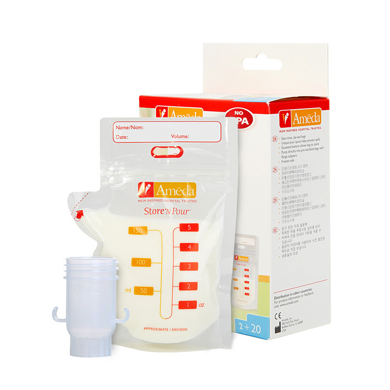 Ameda 母乳存储袋(20只装+2个转换头)150ml