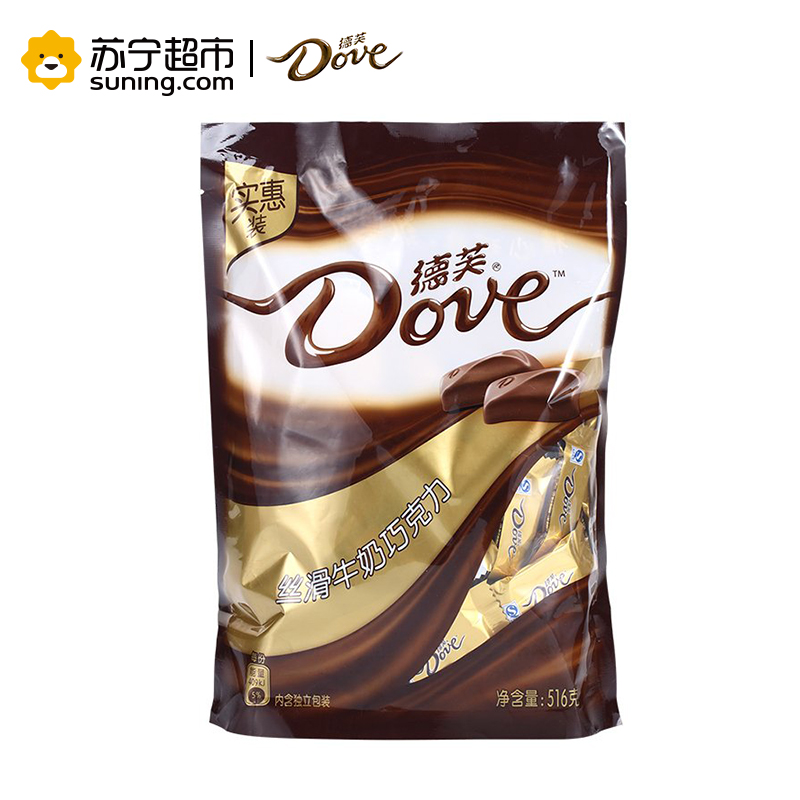 德芙(DOVE) 丝滑牛奶巧克力 实惠装 516g/袋