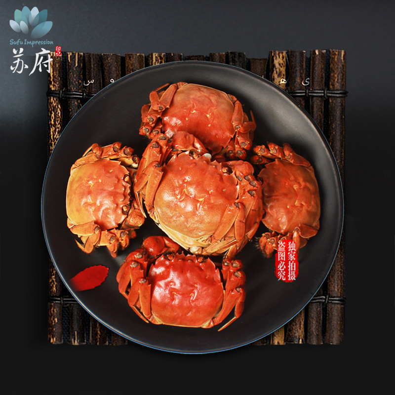 [苏宁自营]苏府印记阳澄湖大闸蟹1368型 公蟹4.0两 母蟹2.8两 5对10只装