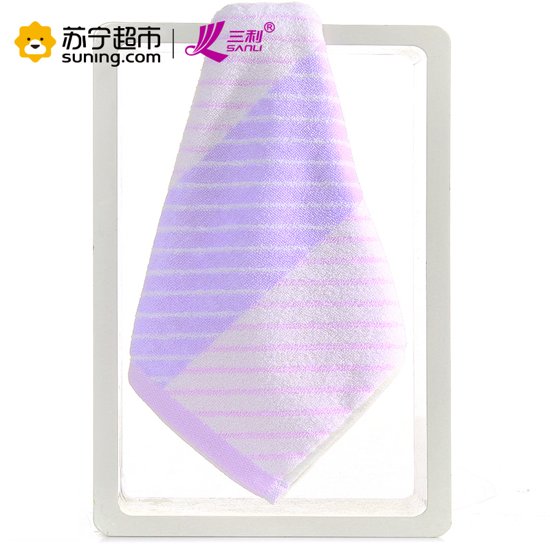 三利 纯棉斜纹彩条毛巾 34×72cm 柔软吸水洗脸面巾 混色3条装 34×72cm 提花工艺、彩色条纹