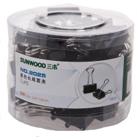 三木(SUNWOOD)2025黑色长尾夹 40只/筒