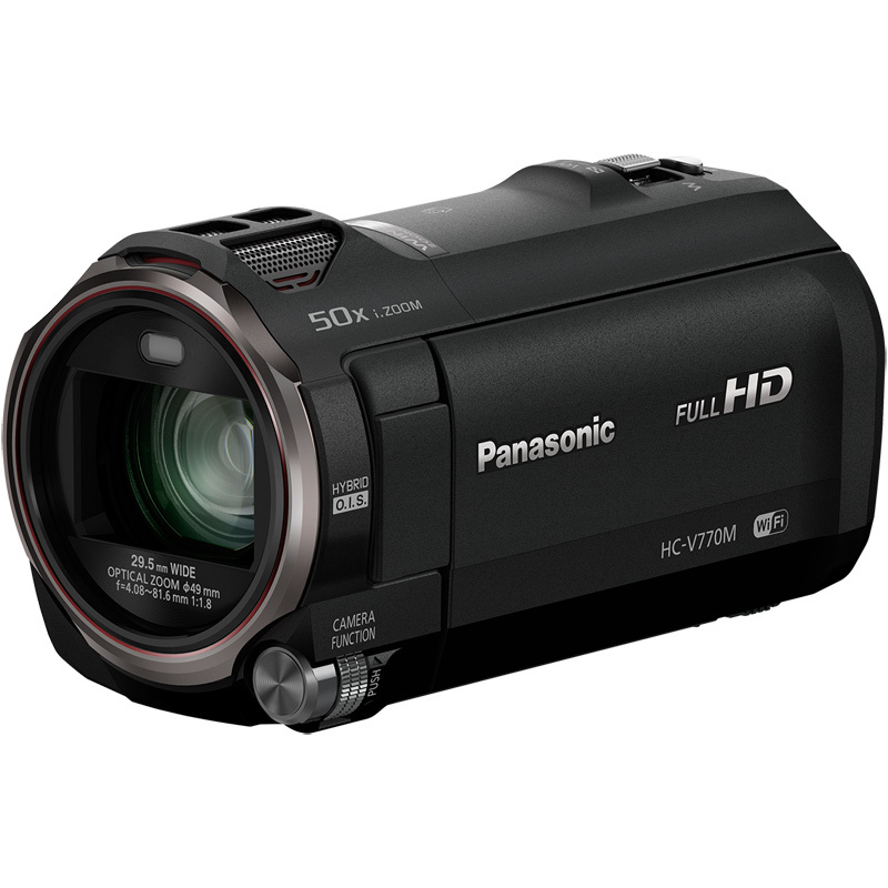 松下（Panasonic） HC-V770MGK 高清手持数码摄像机 家用民用新无线双摄像头摄像机 黑色