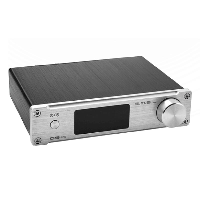 S.M.S.L 双木三林Q5 PRO HiFi纯数字功放机 配遥控USB光纤同轴解码 AUX 低音 银色