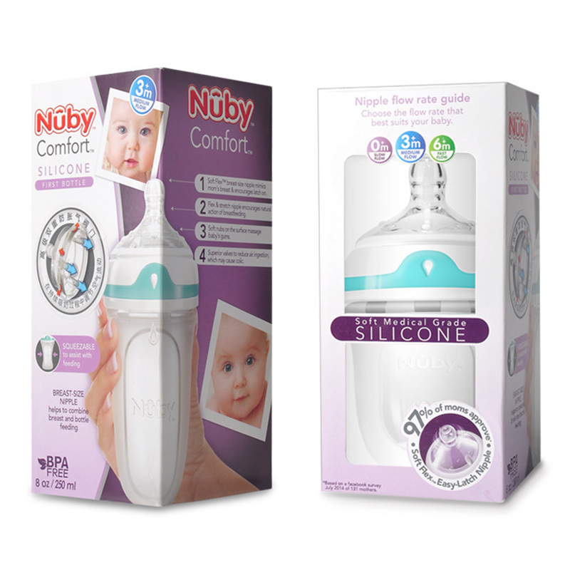 努比(Nuby)硅胶奶瓶套装新生儿硅胶奶瓶150ml+新生儿硅胶奶瓶250ml