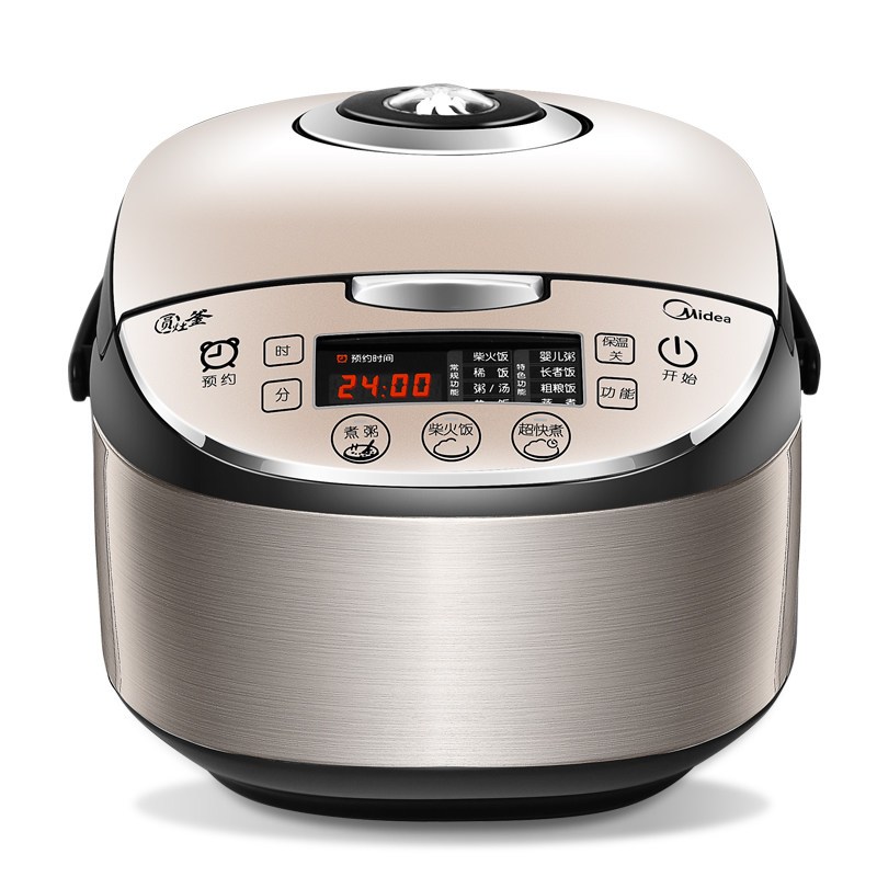 美的(Midea)电饭煲WFS4037 圆灶釜内胆 一键柴火饭 涡轮防溢 4升/4L