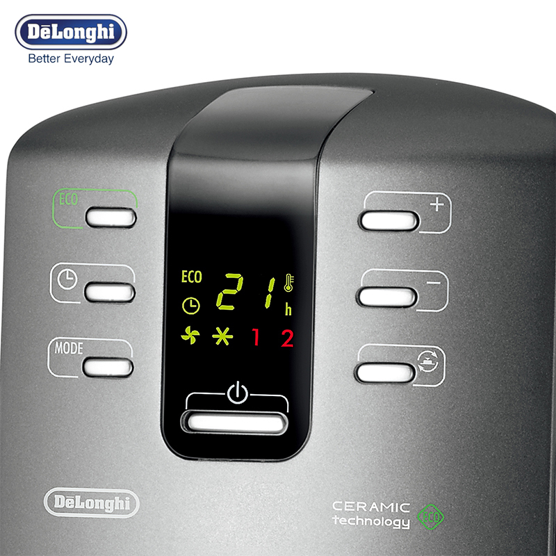 德龙(DeLonghi) TCH7091ER 家用静音陶瓷暖风机 定时电暖器 节能环保 LED显示屏 静音系统