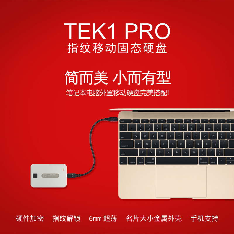 特科芯(TEKISM)TEK1 PRO 512GB 指纹移动固态硬盘