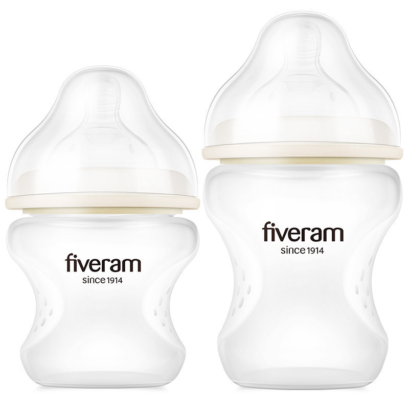 五羊 孩子宝原生硅胶宽口径奶瓶150ml+230ml象牙白