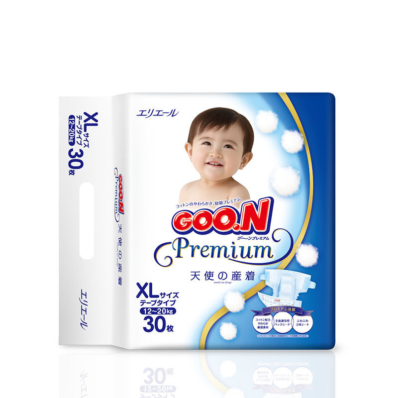 日本原装进口(GOO.N)大王纸尿裤天使系列纸尿裤XL30片*2包