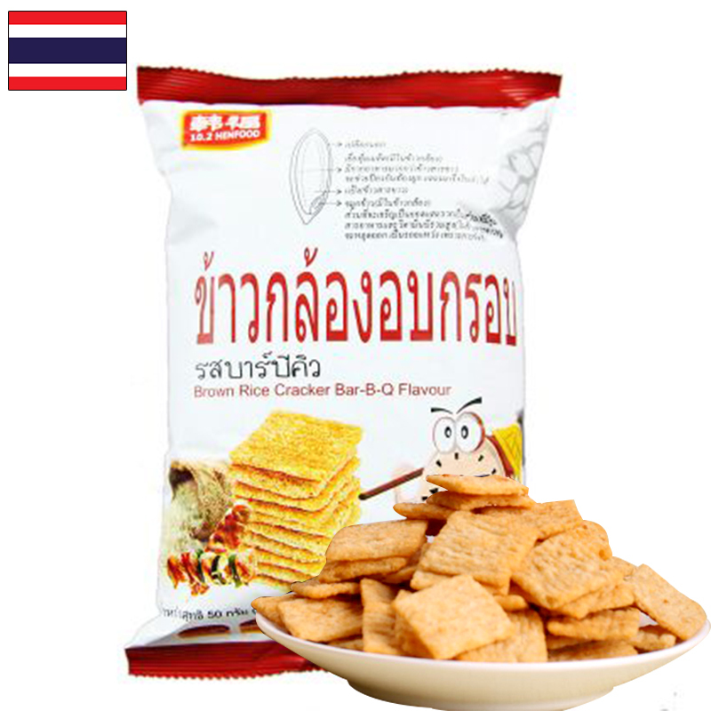 韩福10.2烧烤味棕米片(非油炸型膨化食品)50g+赠10g