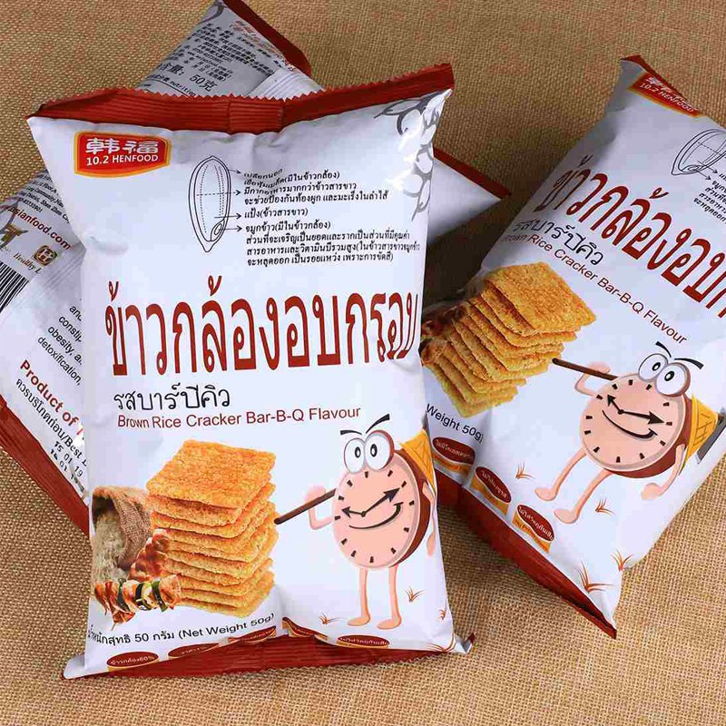 韩福10.2烧烤味棕米片(非油炸型膨化食品)50g+赠10g