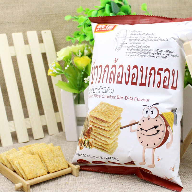 韩福10.2烧烤味棕米片(非油炸型膨化食品)50g+赠10g