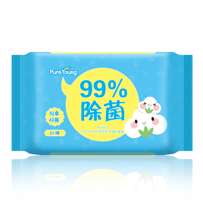 飘漾（Pureyoung）婴幼儿湿巾 25片*4包99%除菌