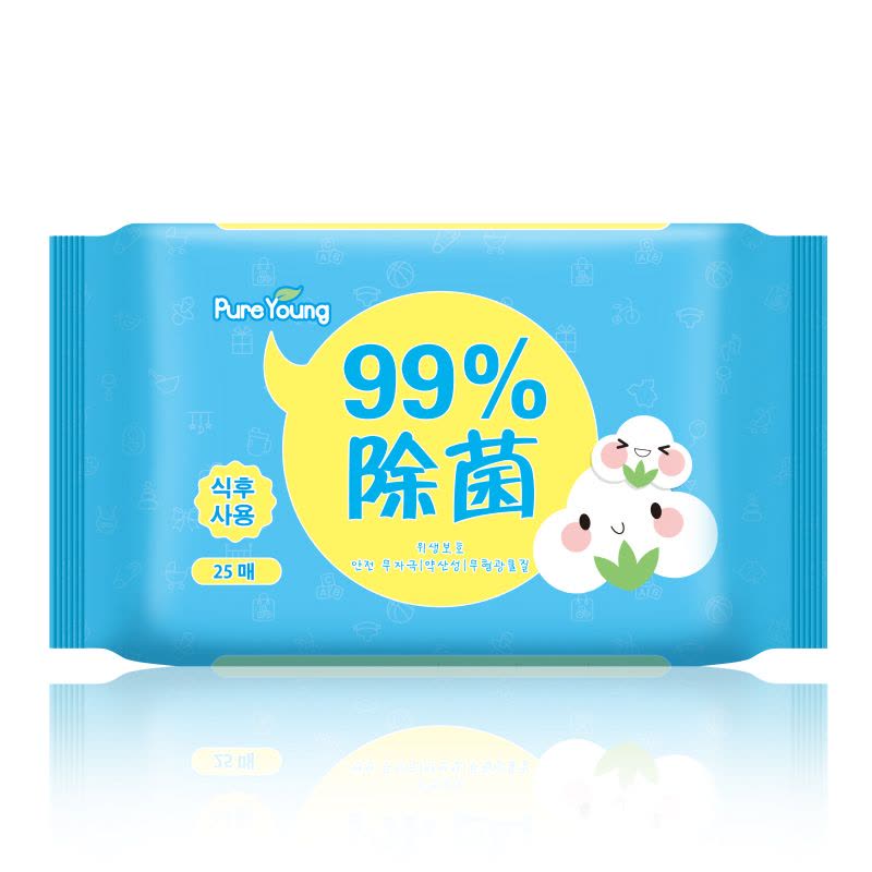 飘漾（Pureyoung）婴幼儿湿巾 25片*4包99%除菌图片