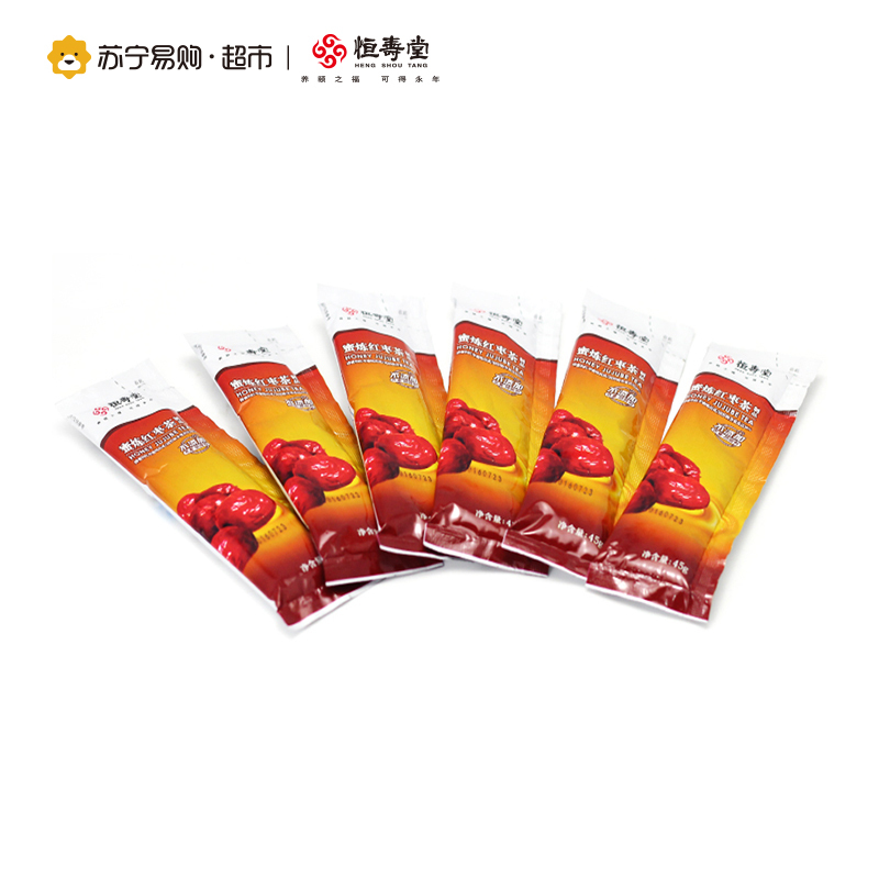 [苏宁超市]恒寿堂 蜜炼红枣茶 270g 盒装(45g×6)