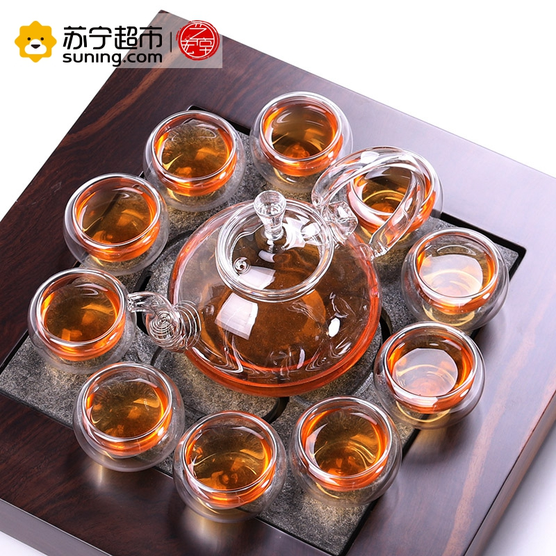 艺宏堂茶具玻璃茶壶 艺宏堂耐高温玻璃茶具花茶壶 高把玻璃套装