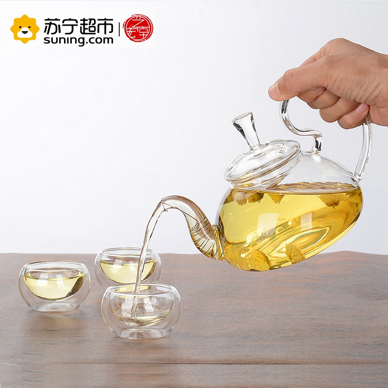 艺宏堂茶具玻璃茶壶 艺宏堂耐高温玻璃茶具花茶壶 高把玻璃套装