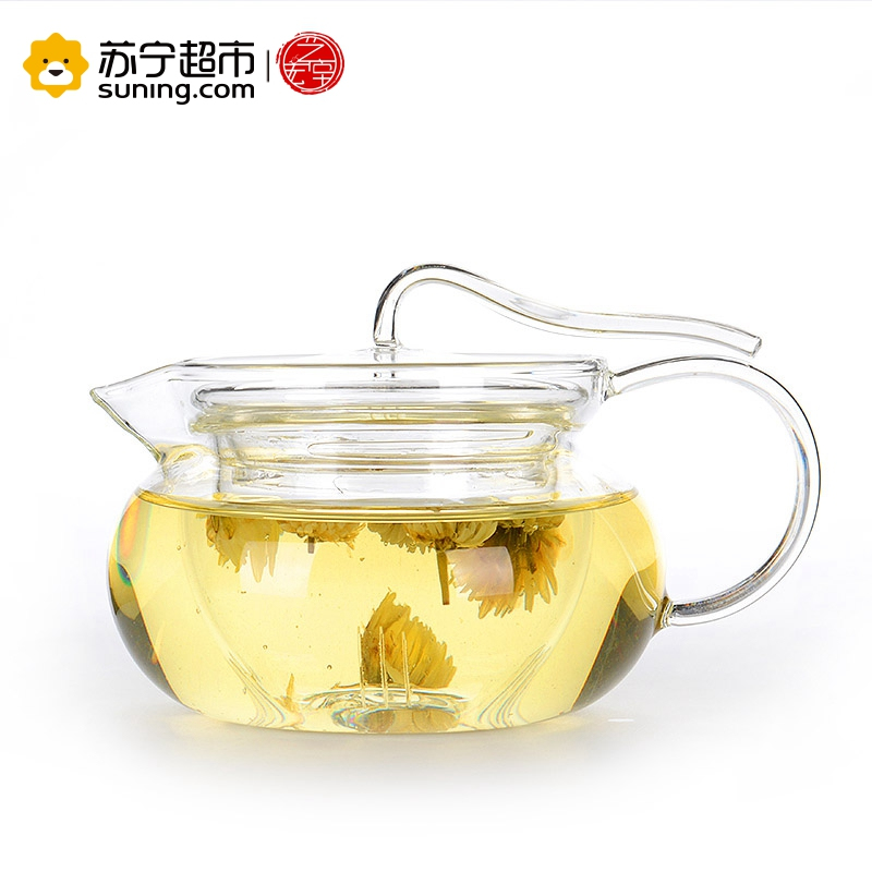 艺宏堂茶具玻璃茶具 艺宏堂耐高温玻璃茶具花茶壶 压把壶把杯套装
