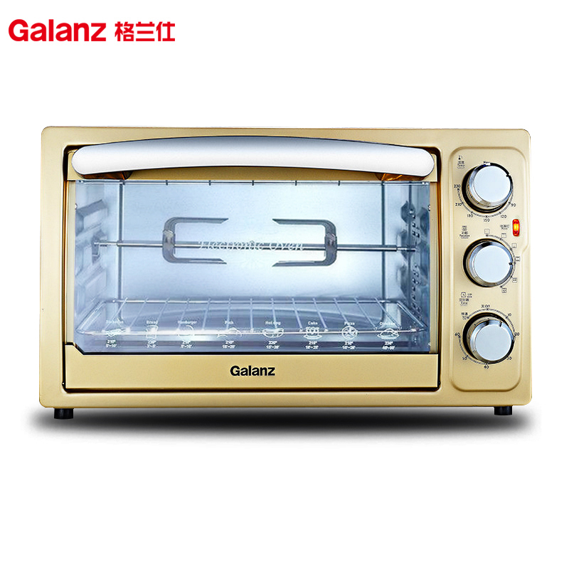 格兰仕(Galanz)烤箱家用多功能 30升容量 旋转烤叉 土豪金外观KWS1530X-H7S