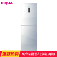 帝度三门冰箱 风冷变频 玻璃面板 BCD-262WTGB 郁香白