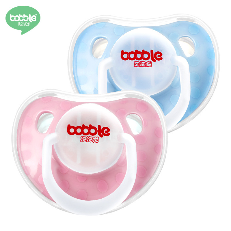 泡泡龙(BOBBLE)婴儿安抚奶嘴 进口全硅胶宝宝安睡奶嘴2个装3-6个月