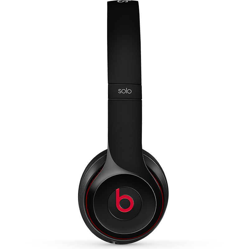 Beats Solo2 头戴式耳机 通用重低音音乐耳麦 黑色 独奏者第二代 带麦 有线版
