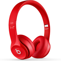 Beats Solo2 头戴式耳机 通用重低音音乐耳麦 红色 独奏者第二代 带麦 有线版