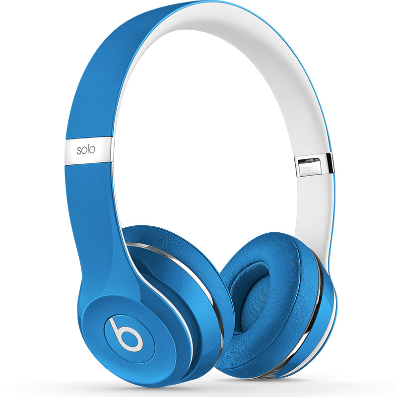 Beats Solo2 头戴式耳机 通用重低音音乐耳麦 豪华版蓝色 独奏者第二代 带麦 有线版