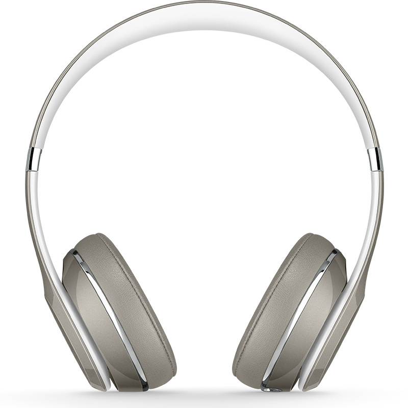 Beats Solo2 头戴式耳机 通用重低音音乐耳麦 豪华版银色 独奏者第二代 带麦 有线版