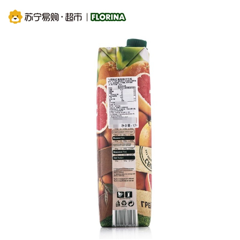 飞那粉红葡萄柚汁饮料 1L