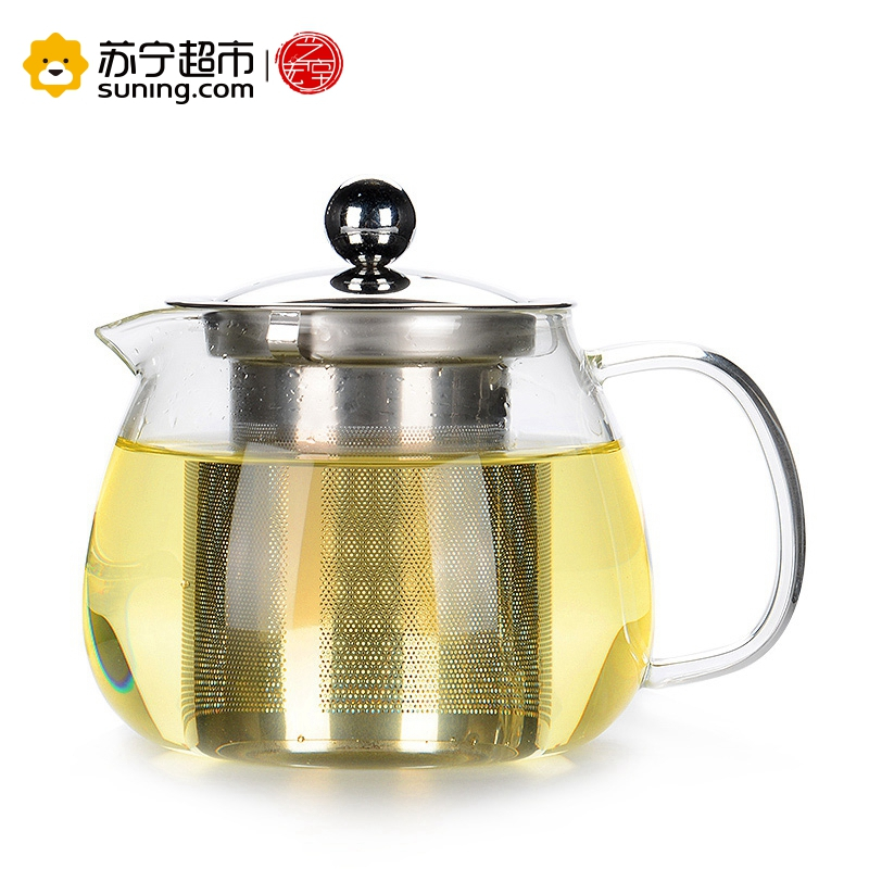 艺宏堂茶具玻璃茶壶 艺宏堂 耐高温玻璃茶具花茶壶把三角壶650ml