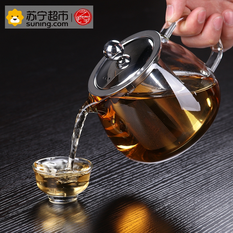 艺宏堂茶具玻璃茶壶 艺宏堂 耐高温玻璃茶具花茶壶把三角壶650ml