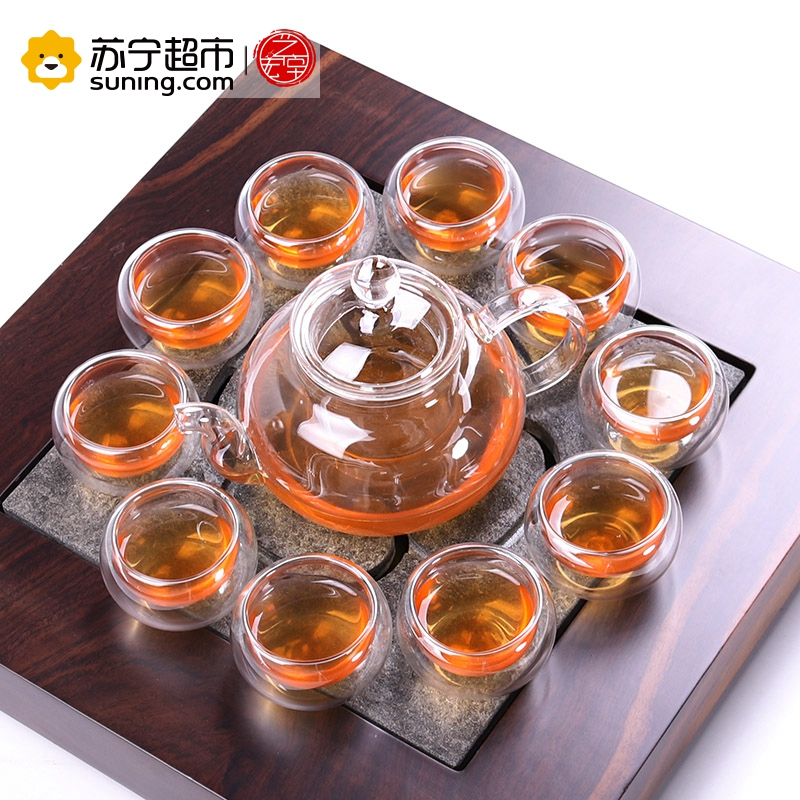 艺宏堂茶具玻璃茶具 艺宏堂玻璃花茶壶 耐高温玻璃茶具 花茶壶玻璃套装