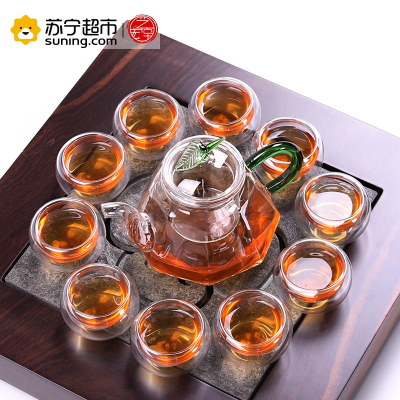 艺宏堂茶具玻璃茶壶 艺宏堂 耐高温玻璃茶具花茶壶 钻石玻璃套装