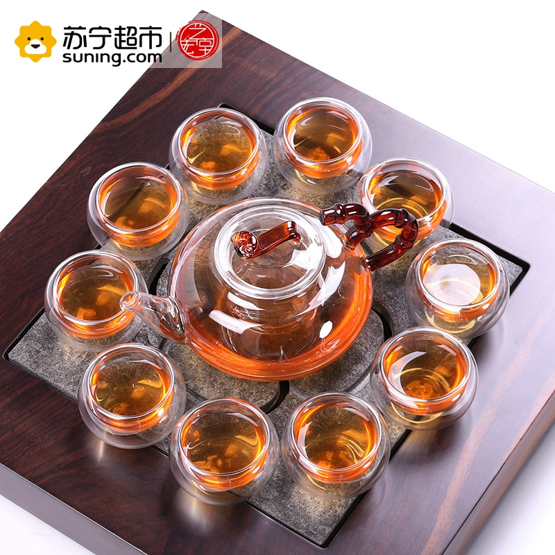 艺宏堂茶具玻璃茶具 艺宏堂玻璃花茶壶 耐高温玻璃茶具 如意玻璃套装
