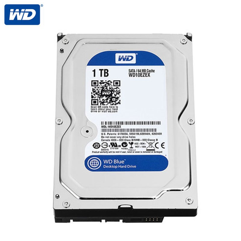 西部数据(WD)蓝盘 1TB SATA6Gb/s 7200转64M 台式机械硬盘(WD10EZEX)