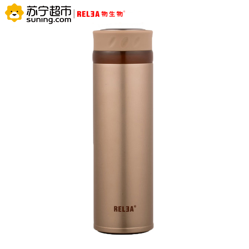 物生物（RELEA）罗浮便携保温杯400ML男女真空不锈钢水杯子学生儿童便携茶杯