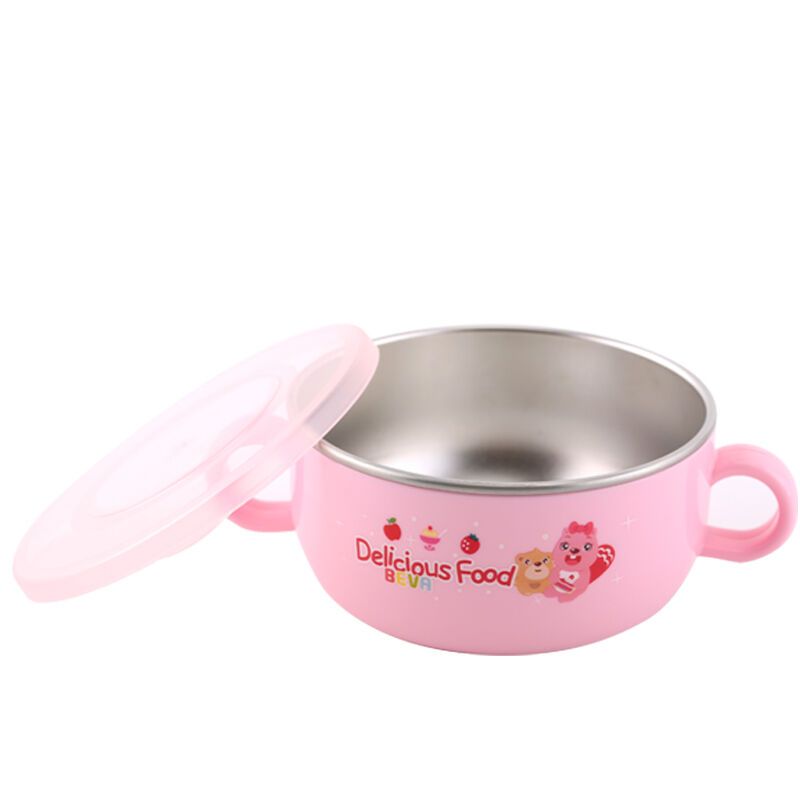 贝瓦不锈钢餐具(五件套)粉色