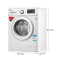 LG洗衣机WD-AH455D0 8公斤 DD变频直驱电机 洗烘一体 6种智能手洗 95°煮洗 洁桶洗
