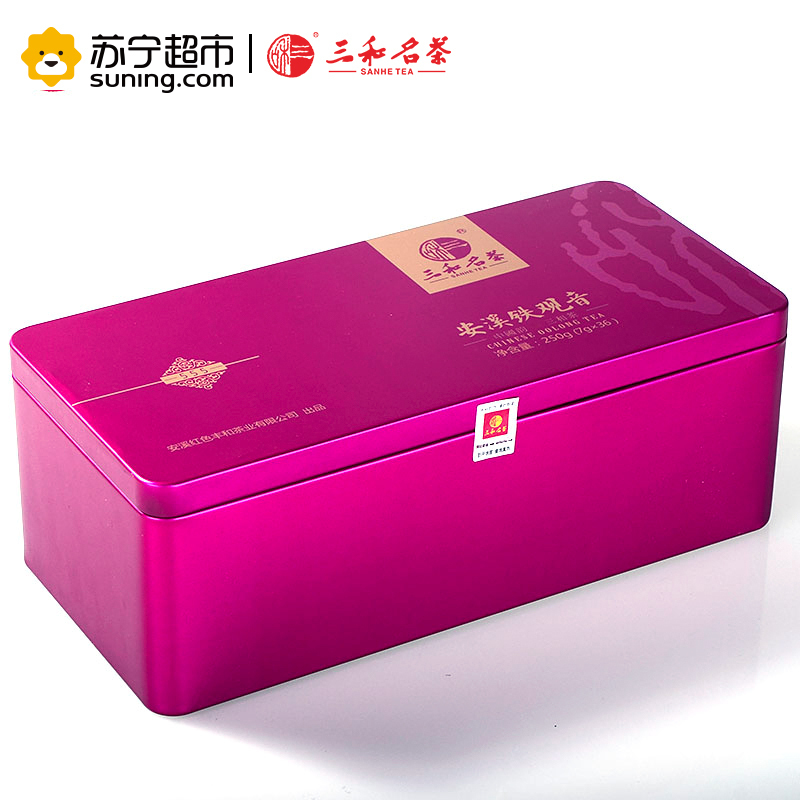 [苏宁 超市]三和名茶(SANHE TEA)安溪铁观音清香型555铁盒装500g