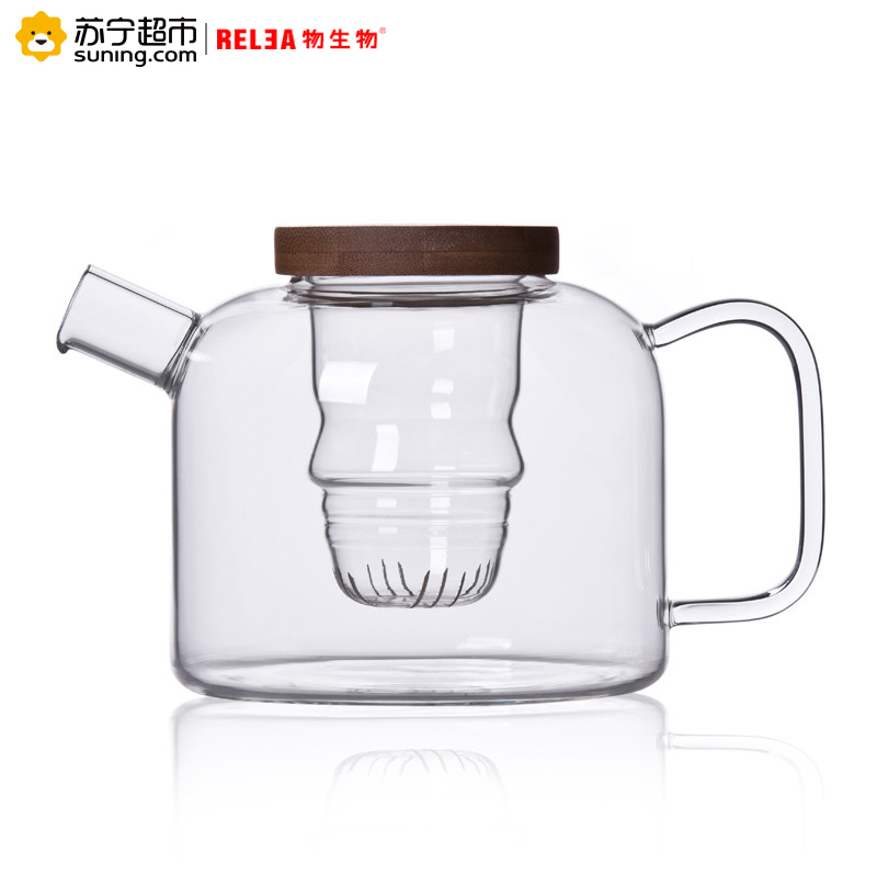 物生物(RELEA)茶具玻璃套装750ML创意人形过滤花茶壶 大耐热玻璃泡茶壶水壶
