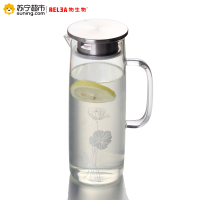 物生物(RELEA)玻璃冷水壶套装家用果汁大容量耐热晾杯扎壶过滤茶壶凉水壶