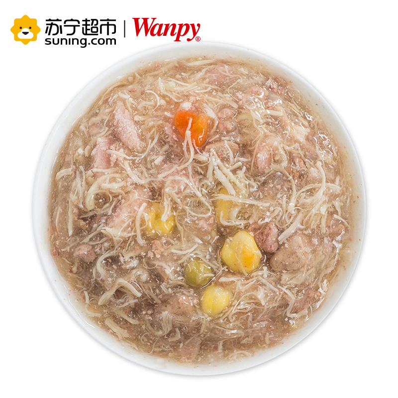 [苏宁超市]顽皮wanpy妙鲜包狗用拌饭湿粮 成犬幼犬猪肉+蔬菜鲜封包100g