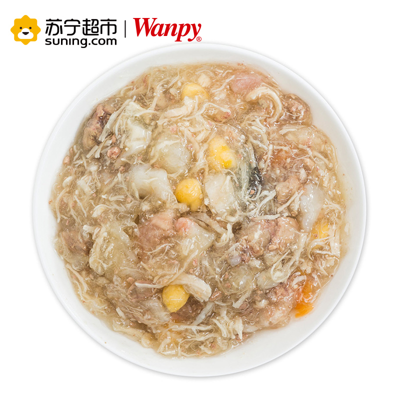 [苏宁超市]顽皮wanpy妙鲜包狗用拌饭湿粮 成犬幼犬牛蹄筋+蔬菜鲜封包100g
