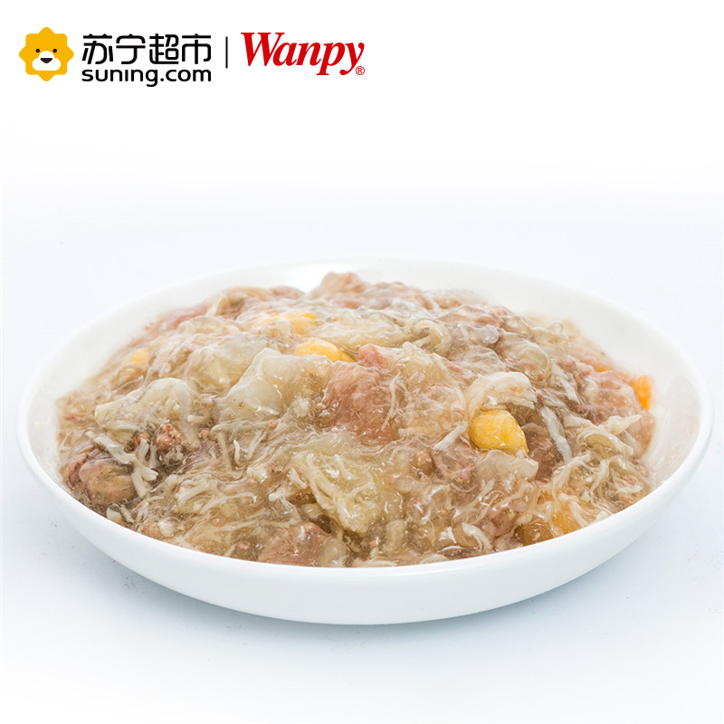 [苏宁超市]顽皮wanpy妙鲜包狗用拌饭湿粮 成犬幼犬牛蹄筋+蔬菜鲜封包100g