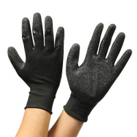 JOSON 13针尼龙乳胶手套(9寸)黑色 82003506D-9