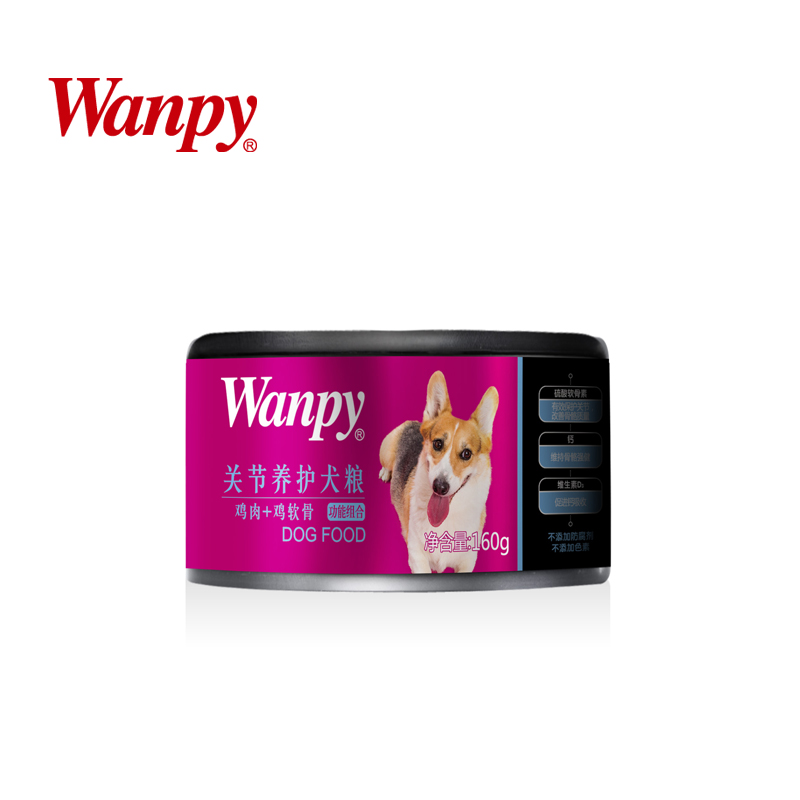 顽皮wanpy狗罐头 犬用鸡肉+鸡软骨关节养护罐头160g*3