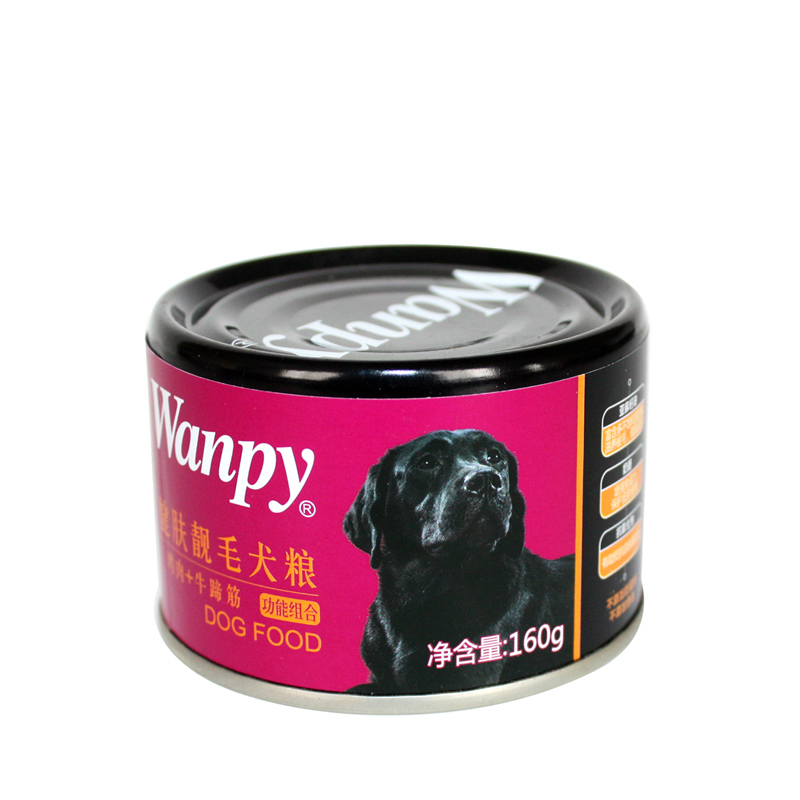 顽皮 Wanpy狗罐头 犬用鸡肉+牛蹄筋健肤靓毛罐头160g*3